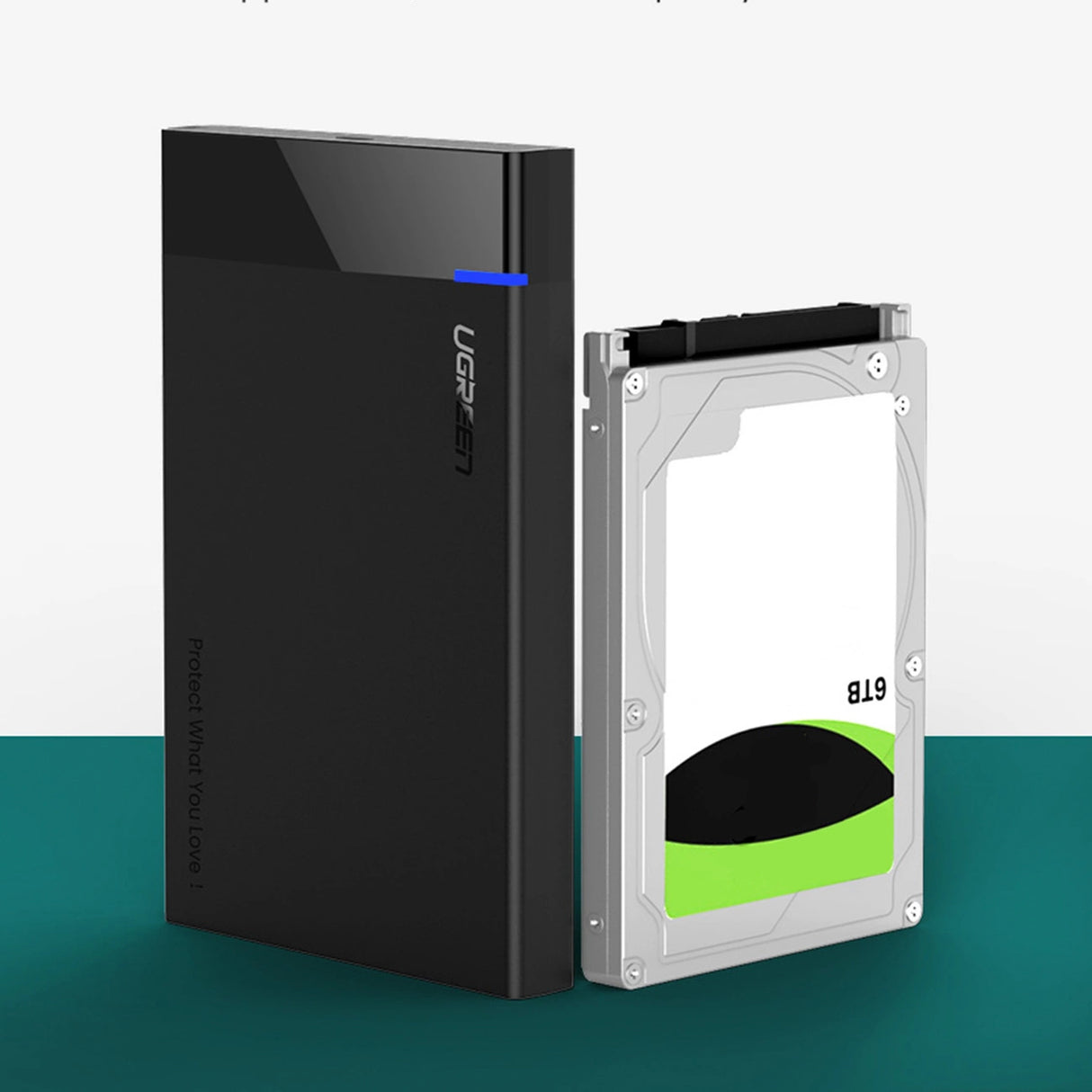 Ugreen adapterkasse til SATA 2,5' 6TB drev USB-C 3.0 sort (US221)