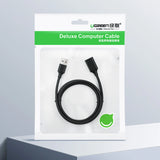 Ugreen USB (mandlig) - USB (kvindelig) 2.0 udvidelseskabel 480Mb/s 1,5m sort (US103)