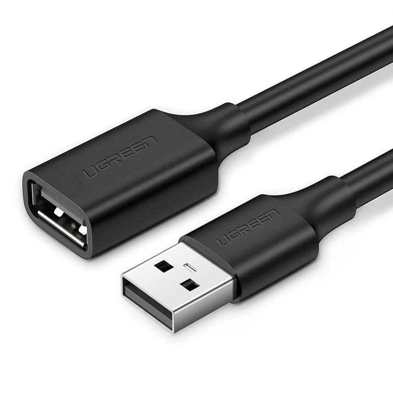 Ugreen USB (mandlig) - USB (kvindelig) 2.0 udvidelseskabel 480Mb/s 3m sort (US103)