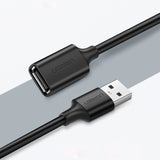 Ugreen USB (mandlig) - USB (kvindelig) 2.0 udvidelseskabel 480Mb/s 3m sort (US103)