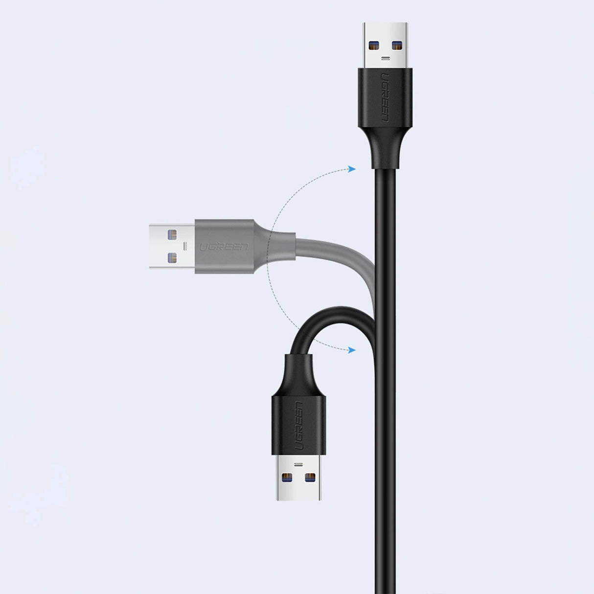 Ugreen USB (mandlig) - USB (kvindelig) 2.0 udvidelseskabel 480Mb/s 3m sort (US103)