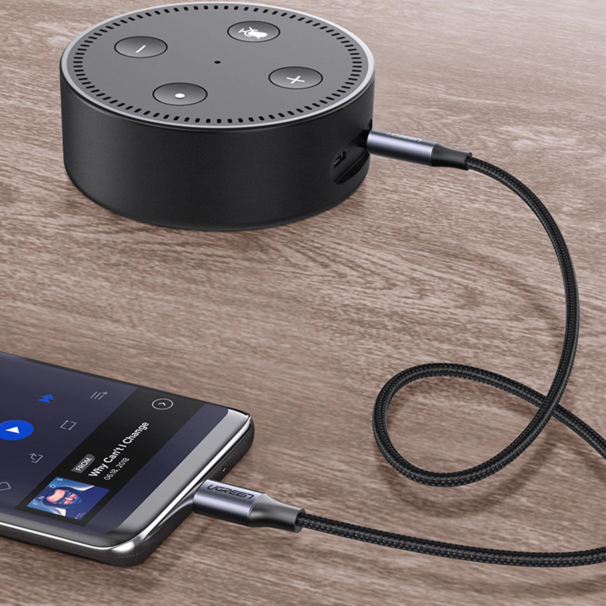 Ugreen kabel USB C - mini jack 3,5 mm 1m grå (AV143)