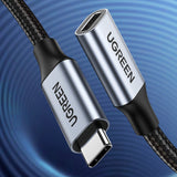 Ugreen US372 30205 USB-C - USB-C PD QC kabel 100W 5A 10Gbps 1m - grå