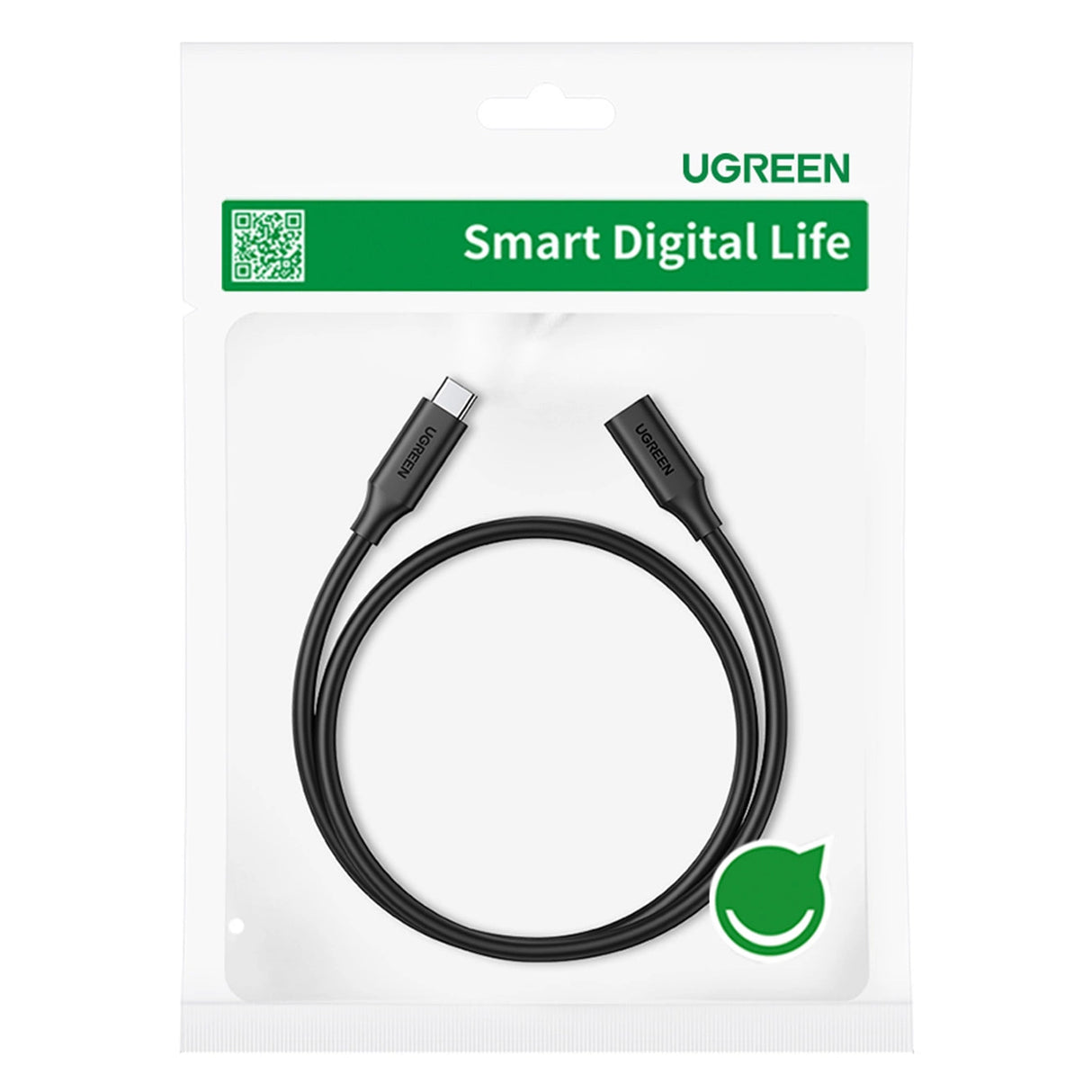 Ugreen 10387 USB-C - USB-C PD QC kabel 4K 60Hz 100W 5A 10Gb/s 1m - sort