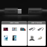 Ugreen 10387 USB-C - USB-C PD QC kabel 4K 60Hz 100W 5A 10Gb/s 1m - sort
