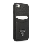 Guess GUHCI8PSATPK iPhone 7/8 SE 2020 / SE 2022 Hardcase sort/sort Hardcase Saffiano Triangle Logo Cardslot