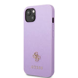 Guess GUHCP13SPS4MU iPhone 13 mini 5.4" lilla/lila hardcase Saffiano 4G Små metal logo