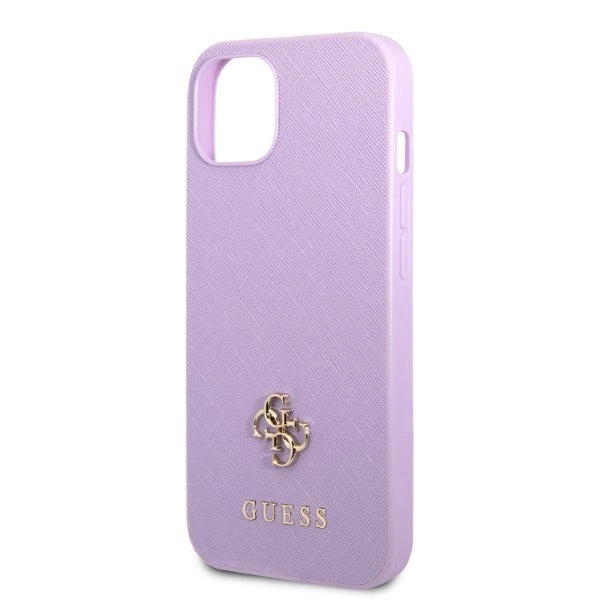 Guess GUHCP13SPS4MU iPhone 13 mini 5.4" lilla/lila hardcase Saffiano 4G Små metal logo