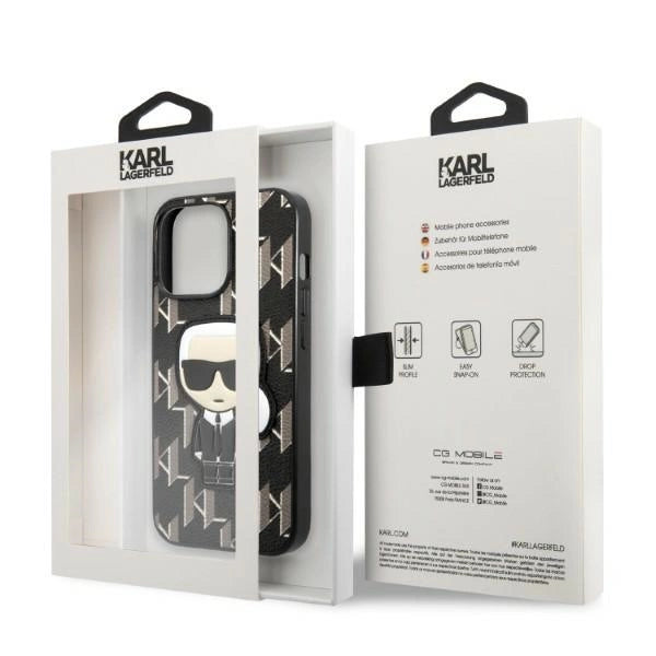 Karl Lagerfeld KLHCP13LPMNIKBK iPhone 13 Pro / 13 6,1" hardcase sort/sort Monogram Ikonik Patch