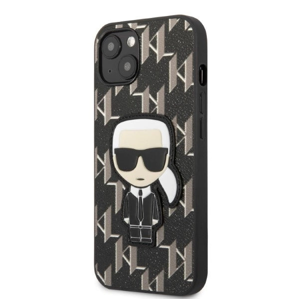 Karl Lagerfeld KLHCP13SPMNIKBK iPhone 13 mini 5.4" Hardcase sort/sort Monogram Ikonik Patch