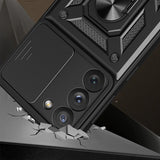Hybrid Armor Camshield case til Samsung Galaxy S23+ pansret cover med kamera cover rød