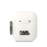 Karl Lagerfeld KLA2RUNCHH AirPods 1/2 cover hvid/hvid Silicone Choupette Head 3D