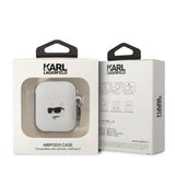 Karl Lagerfeld KLA2RUNCHH AirPods 1/2 cover hvid/hvid Silicone Choupette Head 3D