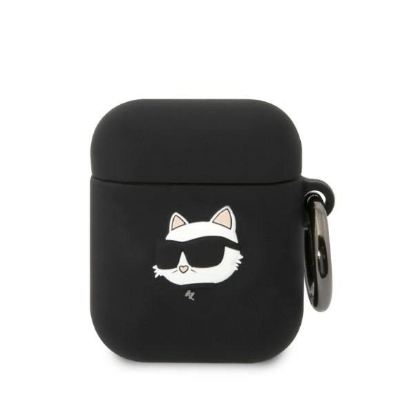 Karl Lagerfeld KLA2RUNCHK AirPods 1/2 cover sort/sort Silicone Choupette Head 3D