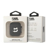 Karl Lagerfeld KLA2RUNCHK AirPods 1/2 cover sort/sort Silicone Choupette Head 3D