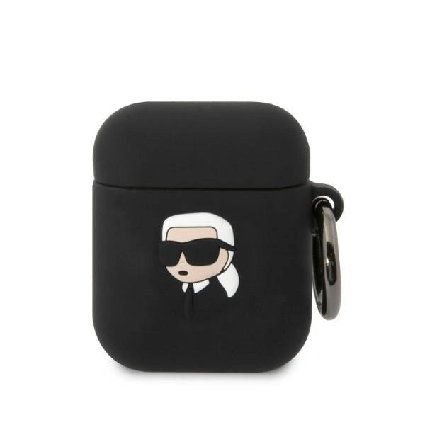 Karl Lagerfeld KLA2RUNIKK AirPods 1/2 cover sort/sort Silikon Karl Head 3D