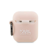 Karl Lagerfeld KLA2RUNIKP AirPods 1/2 cover pink/pink Silikon Karl Head 3D