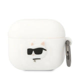 Karl Lagerfeld KLA3RUNCHH AirPods 3 cover hvid/hvid Silicone Choupette Head 3D