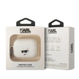 Karl Lagerfeld KLAP2RUNCHH AirPods Pro 2 cover hvid/hvid Silicone Choupette Head 3D