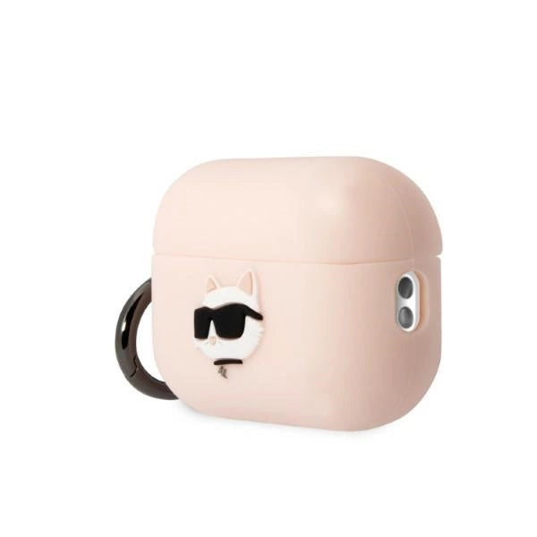 Karl Lagerfeld KLAP2RUNCHP AirPods Pro 2 cover lyserød/rosa Silicone Choupette Head 3D