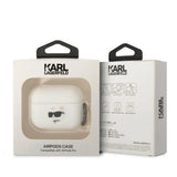 Karl Lagerfeld KLAPRUNCHH AirPods Pro cover hvid/hvid Silicone Choupette Head 3D