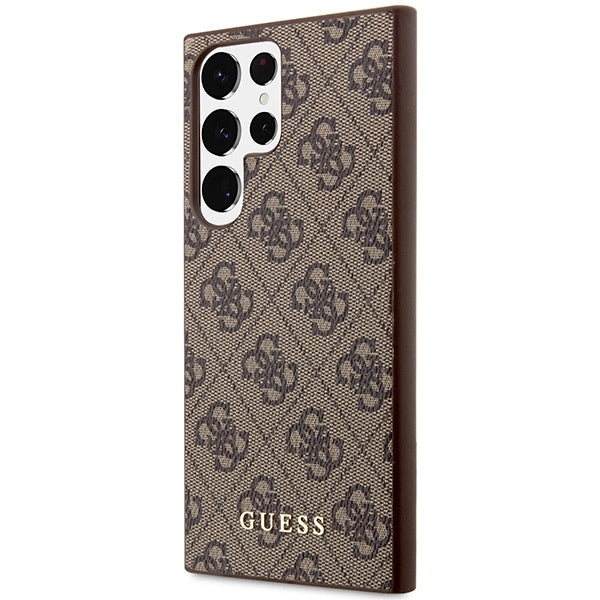 Guess GUHCS23LG4GFBR S23 Ultra S918 brun/brun hardcase 4G Metal Gold Logo