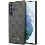Guess GUHCS23LG4GFGR S23 Ultra S918 grå/grå hardcase 4G Metal Gold Logo