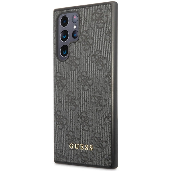 Guess GUHCS23LG4GFGR S23 Ultra S918 grå/grå hardcase 4G Metal Gold Logo