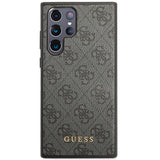 Guess GUHCS23LG4GFGR S23 Ultra S918 grå/grå hardcase 4G Metal Gold Logo