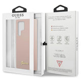 Guess GUHCS23LLSLMGPP S23 Ultra S918 pink/pink hardcase Silikon Script Metal Logo