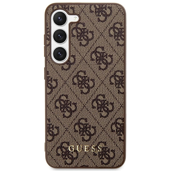 Guess GUHCS23SG4GFBR S23 S911 brun/brun hardcase 4G Metal Gold Logo