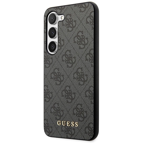 Guess GUHCS23SG4GFGR S23 S911 grå/grå hardcase 4G Metal Gold Logo