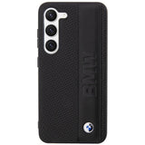 Case BMW BMHCS23M22RDPK S23+ S916 sort/sort hårdkasse Læder Textureret & Stripet