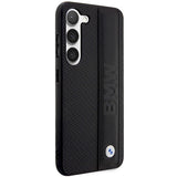Case BMW BMHCS23M22RDPK S23+ S916 sort/sort hårdkasse Læder Textureret & Stripet