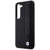Case BMW BMHCS23M22RDPK S23+ S916 sort/sort hårdkasse Læder Textureret & Stripet