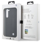 Case BMW BMHCS23M22RDPK S23+ S916 sort/sort hårdkasse Læder Textureret & Stripet
