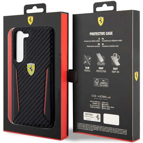 Ferrari FEHCS23MNPYK S23+ S916 sort/sort hårdkasse Carbon kontrastkanter