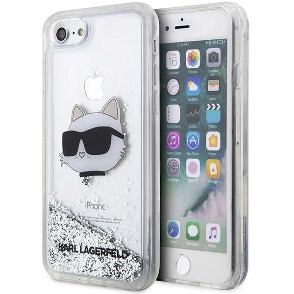 Karl Lagerfeld KLHCI8LNHCCS iPhone 7/8/ SE 2020/2022 sølv/sølv hardcase Glitter Choupette Head