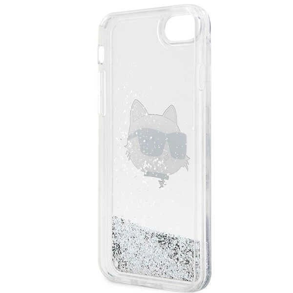 Karl Lagerfeld KLHCI8LNHCCS iPhone 7/8/ SE 2020/2022 sølv/sølv hardcase Glitter Choupette Head