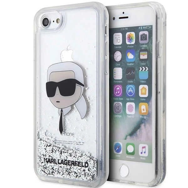 Karl Lagerfeld KLHCI8LNKHCH iPhone 7/8/ SE 2020/2022 sølv/sølv hardcase Glitter Karl Head