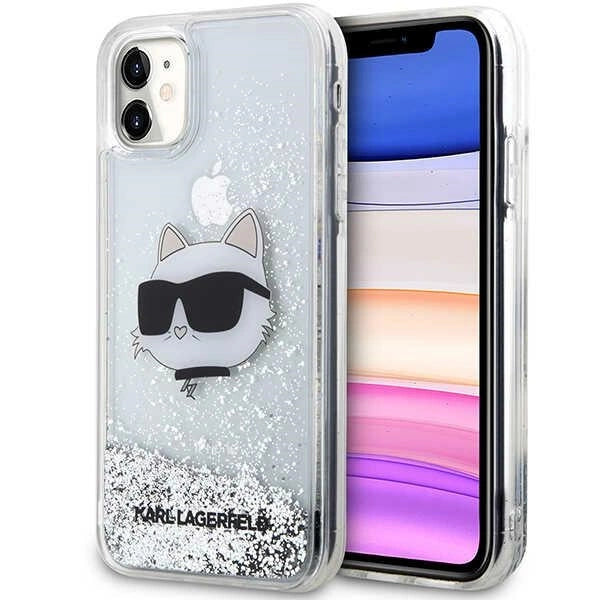 Karl Lagerfeld KLHCN61LNCHCS iPhone 11/ XR sølv/sølv hardcase Glitter Choupette Head