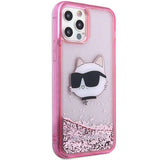 Karl Lagerfeld KLHCP12MLNCHCP iPhone 12/ 12 Pro 6.1" pink/pink hardcase Glitter Choupette Head