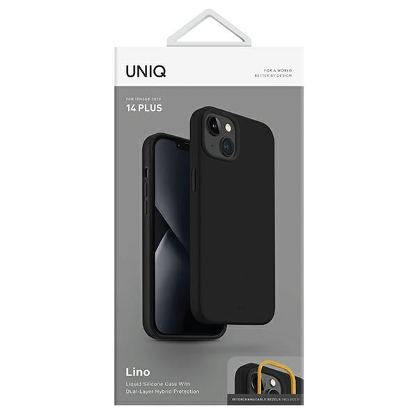 Uniq Lino-hylster til iPhone 14 Plus - sort