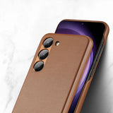 Dux Ducis Grit case til Samsung Galaxy S23+ elegant case lavet af kunstig læder brun