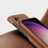 Dux Ducis Grit case til Samsung Galaxy S23+ elegant case lavet af kunstig læder brun
