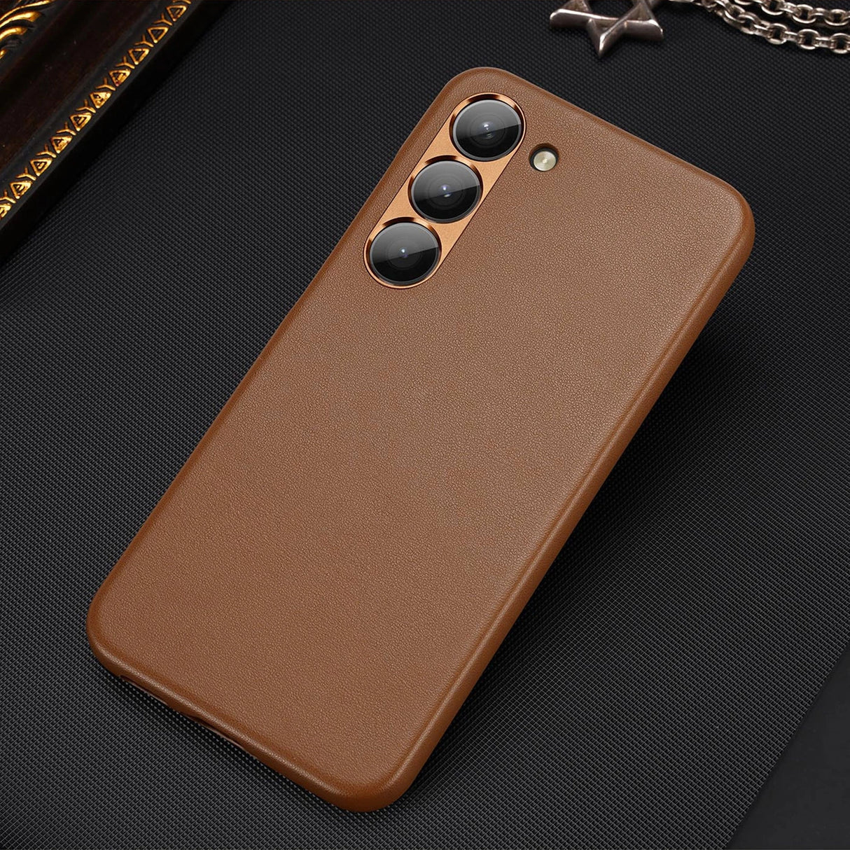 Dux Ducis Grit case til Samsung Galaxy S23+ elegant case lavet af kunstig læder brun