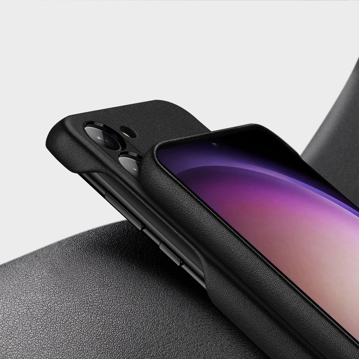 Dux Ducis Grit case til Samsung Galaxy S23+ elegant case lavet af kunstig læder sort