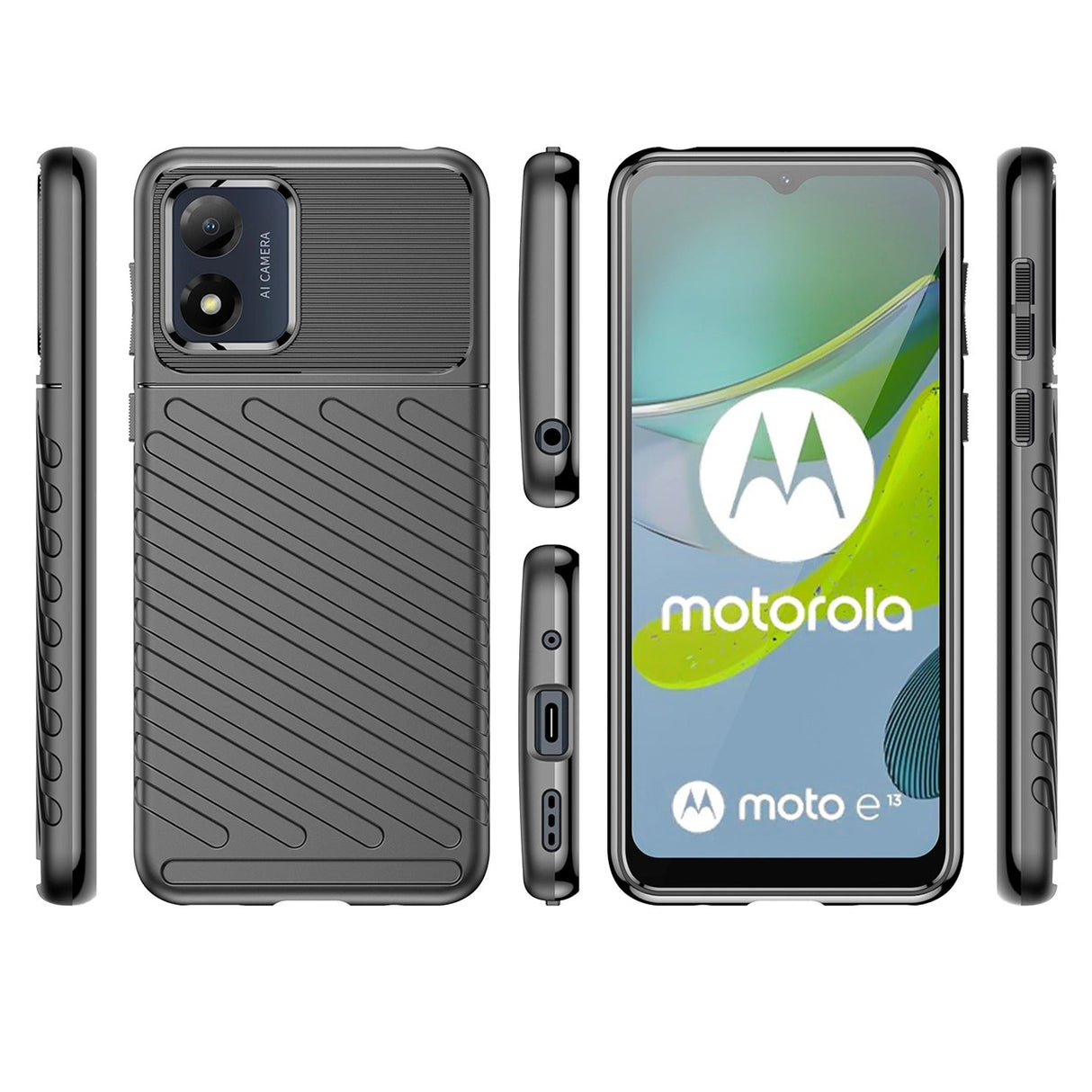 Thunder Case Motorola Moto E13 Silicone Armored Cover Sort