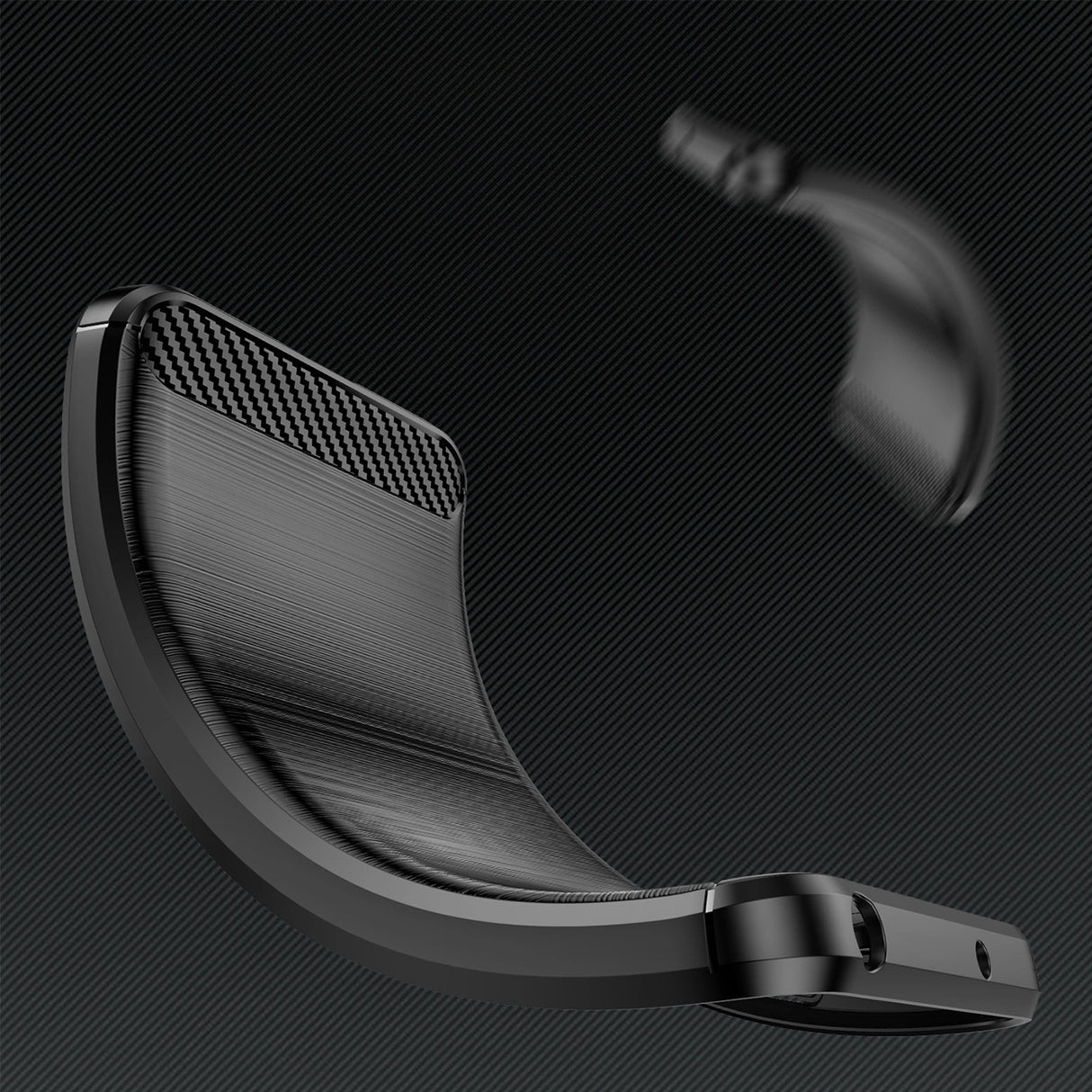 Carbon Case til Motorola Moto G13 fleksible silikone carbon cover sort