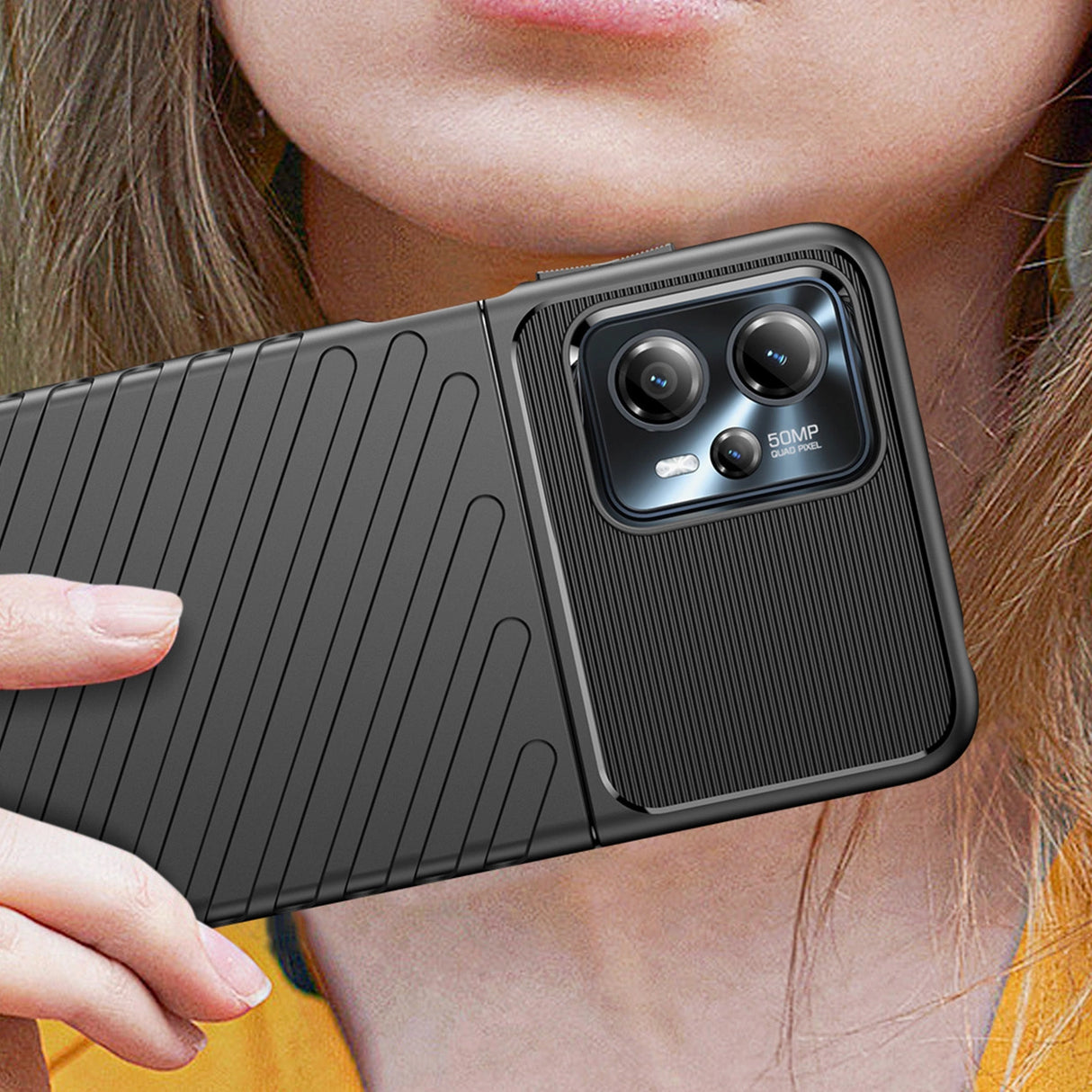 Thunder Case til Motorola Moto G13 silikone rustning case sort